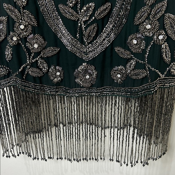 NWT HAUTE HIPPIE Green Fully Embellished Slip Dress Holiday Party Size 6 - Picture 9 of 16